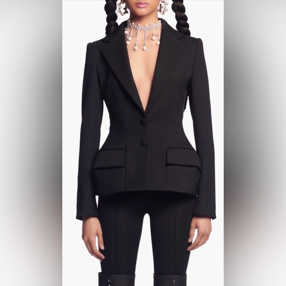 AREA Black Blazer with Crisscross Back Size 0 LIKE NEW. - Picture 2 of 3